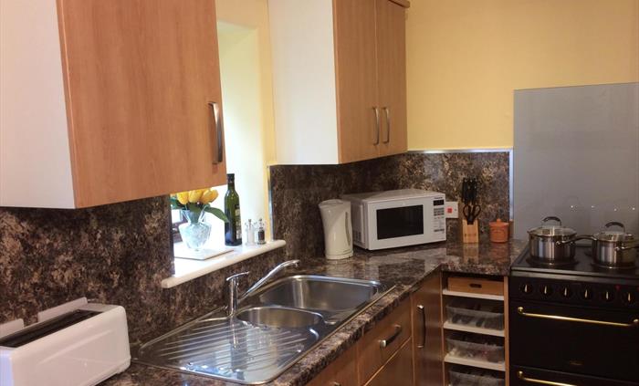 Aberyscir Coach House kitchen might be compact but has all the important equipment